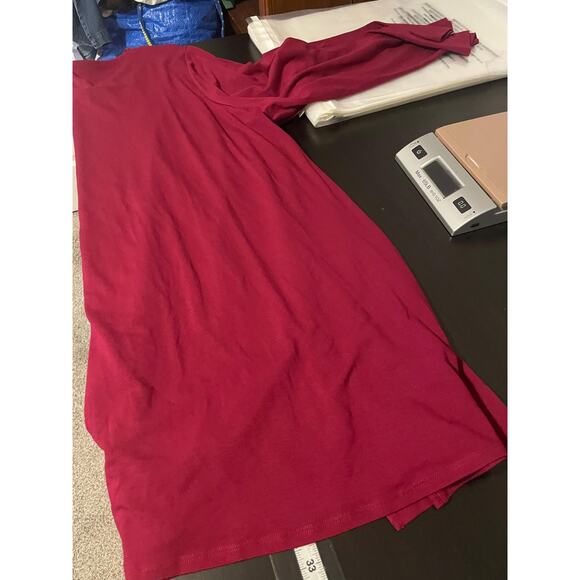 Eileen Fisher Shirt Womens 2X Red Tunic Top Stretch Knit Long Sleeve Plus - Picture 6 of 7